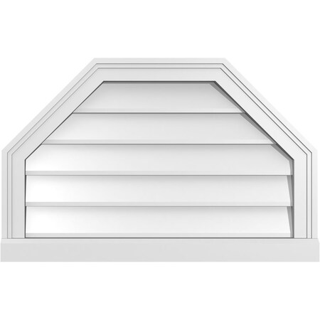 Ekena Millwork Octagonal Top Surface Mount PVC Gable Vent w/ 2"W x 2"P Brickmould Sill Frame, 28"W x 18"H GVPOT28X1803SN